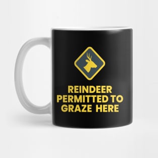 Reindeer Permitted to Graze Here Yellow Mug